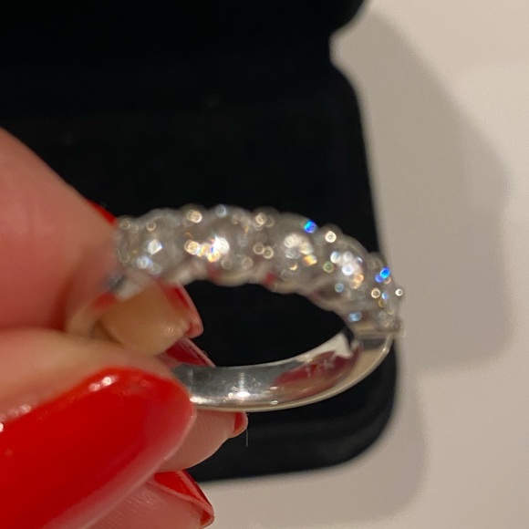 SOLD- Genuine 14k white gold 5 Diamond Band - Picture 9 of 13